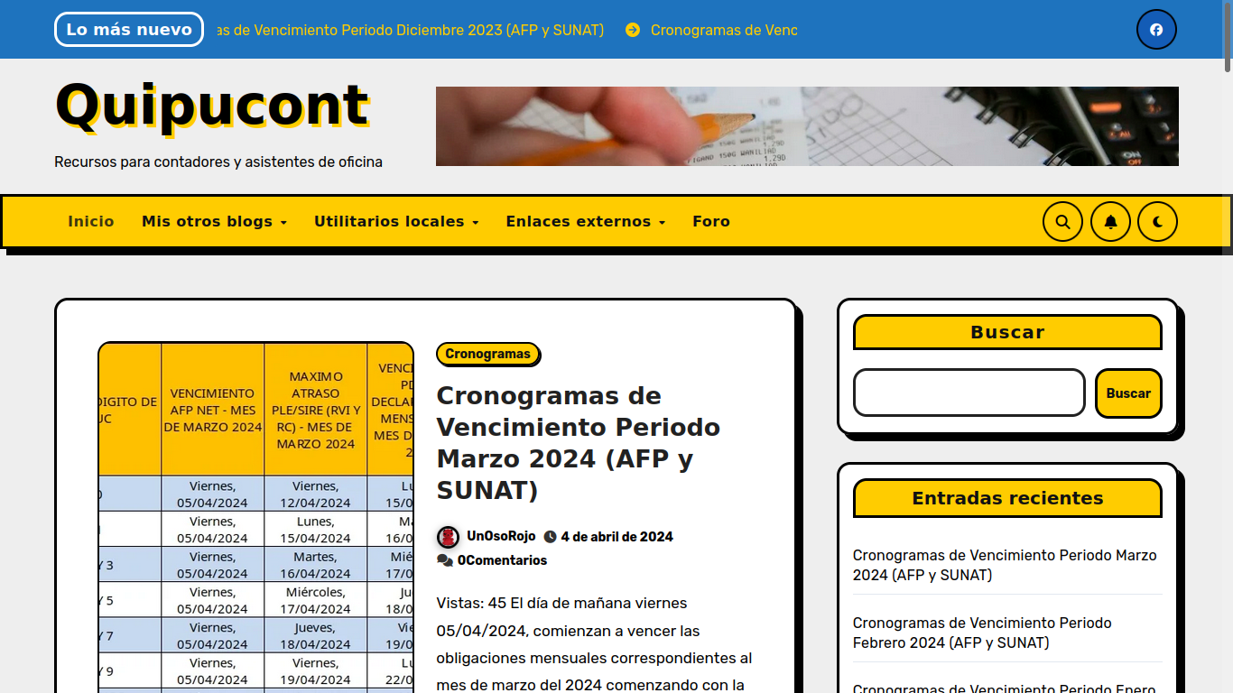 Quipucont, un nuevo proyecto, que aúna el antiguo TodoDocumentos con recursos adicionales para contadores y asistentes.
